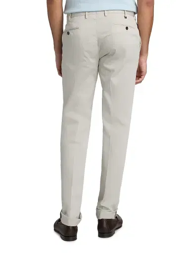 PT Torino Men's Garment-Dyed Stretch Cotton-Silk Chino Pants - Aluminium - Size 40 | Thumbnail 5 PT Torino Men's Garment-Dyed Stretch Cotton-Silk Chino Pants - Aluminium - Size 40 | Thumbnail 5