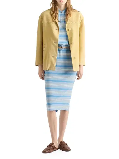 Prada Women's Bayadere Print Pique Skirt - Blue - Size 10 | Thumbnail 5 Prada Women's Bayadere Print Pique Skirt - Blue - Size 10 | Thumbnail 5