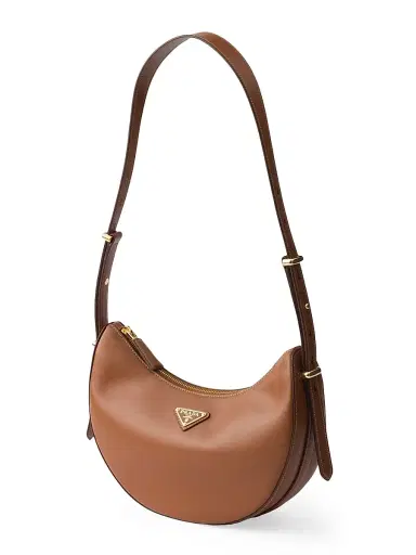 Prada Women's Arqué Small Leather Shoulder Bag - Brown | Thumbnail 2