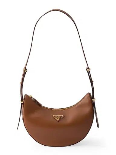 Prada Women's Arqué Small Leather Shoulder Bag - Brown | Thumbnail 1