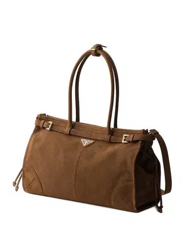 Prada Women's Bonnie Large Nubuck Leather Shoulder Bag | Thumbnail 4 Prada Women's Bonnie Large Nubuck Leather Shoulder Bag | Thumbnail 4