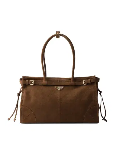 Prada Women's Bonnie Large Nubuck Leather Shoulder Bag | Thumbnail 1 Prada Women's Bonnie Large Nubuck Leather Shoulder Bag | Thumbnail 1