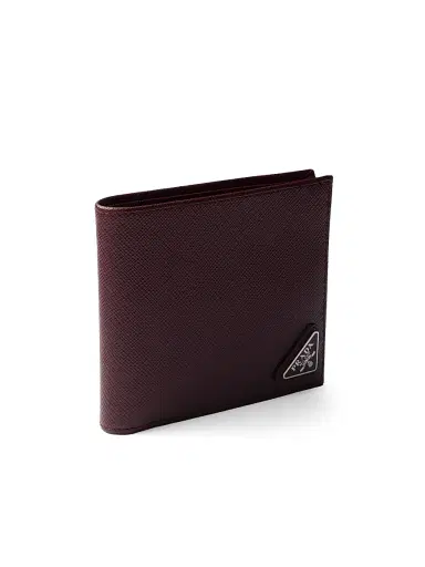 Prada Men's Saffiano Leather Wallet - Dark Red | Thumbnail 3