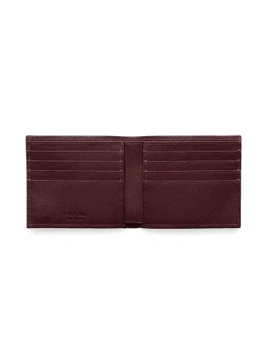 Prada Men's Saffiano Leather Wallet - Dark Red | Thumbnail 4