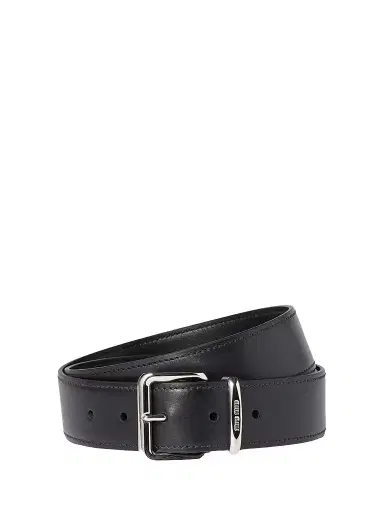 Miu Miu Women's Leather Belt - Black Silver - Size 34 | Thumbnail 1 Miu Miu Women's Leather Belt - Black Silver - Size 34 | Thumbnail 1