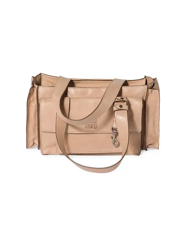 Miu Miu Women's Utilitaire Nappa Leather Shopping Bag - Beige Khaki