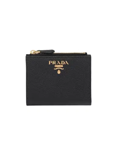 Prada Women's Small Saffiano Leather Wallet - Black Pink | Thumbnail 1
