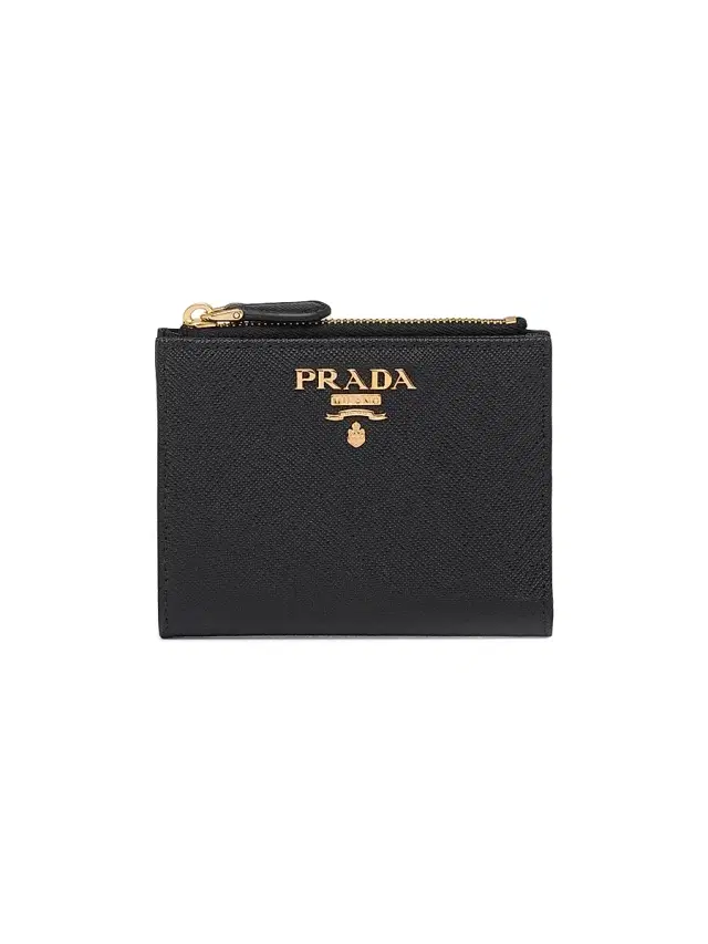 Prada Women's  Saffiano Leather Wallet - Black Pink