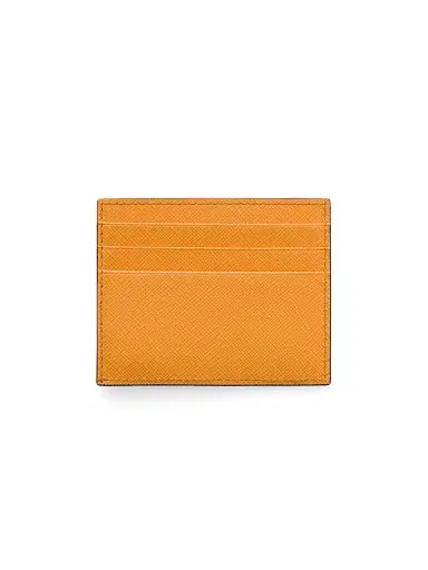Prada Men's Saffiano Leather Card Holder - Orange | Thumbnail 2