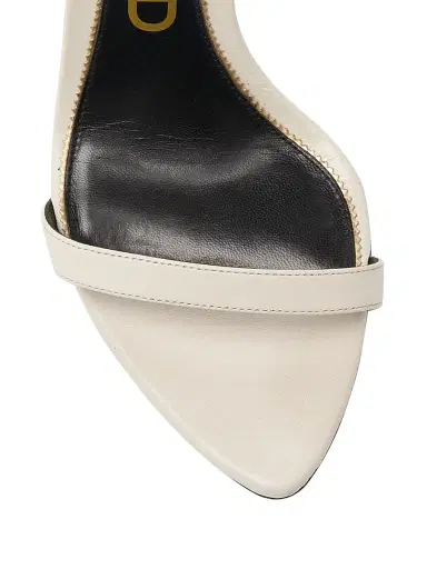 Tom Ford Women's Padlock 105MM Leather Point-Toe Ankle-Strap Sandals - Chalk - Size 7 | Thumbnail 4