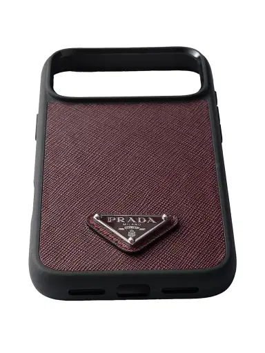 Prada Saffiano Leather Case for iPhone 17 Pro Max - Dark Red | Thumbnail 2