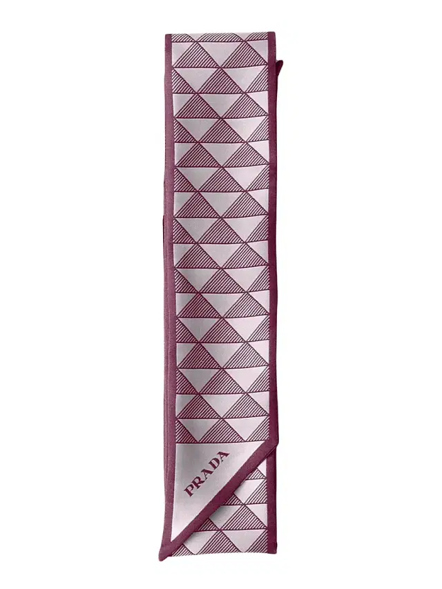 Prada Women's Printed Silk Skinny Scarf - Purple