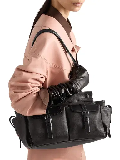 Prada Women's Route Leather Tote Bag - Black | Thumbnail 2