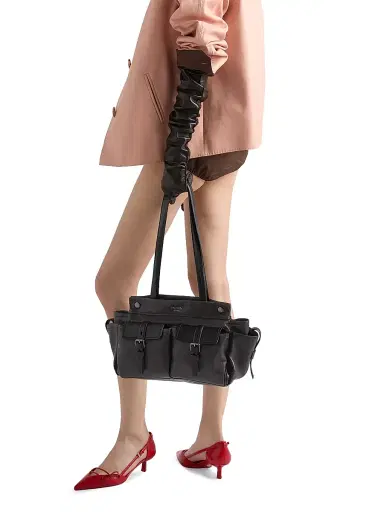 Prada Women's Route Leather Tote Bag - Black | Thumbnail 3