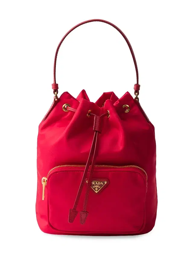 Prada Women's Duet Re-Nylon Bucket Bag - Red