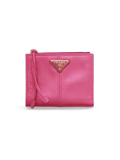 Prada Women's Small Leather Wallet - Pink | Thumbnail 1 Prada Women's Small Leather Wallet - Pink | Thumbnail 1