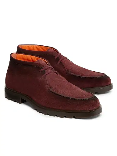 Santoni Men's Rock Suede Chukka Boots - Burgundy - Size 13 | Thumbnail 2 Santoni Men's Rock Suede Chukka Boots - Burgundy - Size 13 | Thumbnail 2