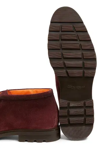 Santoni Men's Rock Suede Chukka Boots - Burgundy - Size 13 | Thumbnail 6 Santoni Men's Rock Suede Chukka Boots - Burgundy - Size 13 | Thumbnail 6