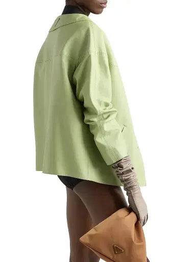 Prada Women's Nappa Leather Jacket - Green - Size 4 | Thumbnail 3 Prada Women's Nappa Leather Jacket - Green - Size 4 | Thumbnail 3