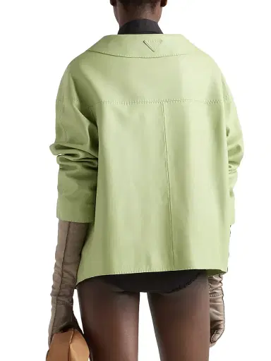 Prada Women's Nappa Leather Jacket - Green - Size 4 | Thumbnail 4 Prada Women's Nappa Leather Jacket - Green - Size 4 | Thumbnail 4