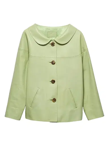Prada Women's Nappa Leather Jacket - Green - Size 4 | Thumbnail 1 Prada Women's Nappa Leather Jacket - Green - Size 4 | Thumbnail 1