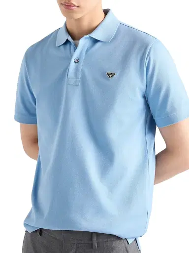 Prada Men's Piqué Polo Shirt - Blue - Size XXXL | Thumbnail 5