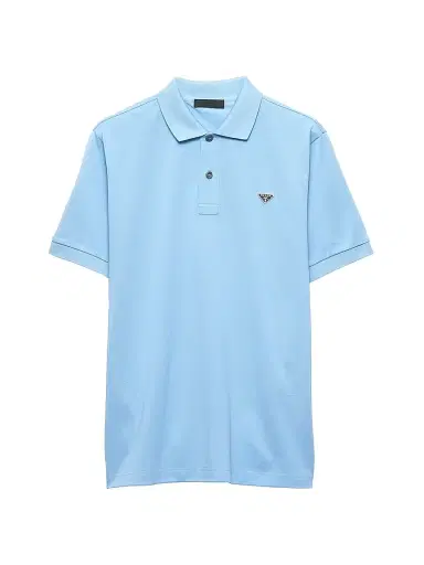Prada Men's Piqué Polo Shirt - Blue - Size XXXL | Thumbnail 1