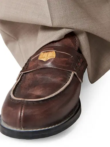 Miu Miu Women's Vintage-Effect Leather Penny Loafers - Brown - Size 7 | Thumbnail 3 Miu Miu Women's Vintage-Effect Leather Penny Loafers - Brown - Size 7 | Thumbnail 3