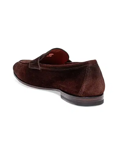 Santoni Men's Carlos Suede Penny Loafers - Brown - Size 10.5 | Thumbnail 3 Santoni Men's Carlos Suede Penny Loafers - Brown - Size 10.5 | Thumbnail 3