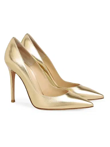 Gianvito Rossi Women's 105MM Metallic Leather Pumps - Mekong | Thumbnail 2