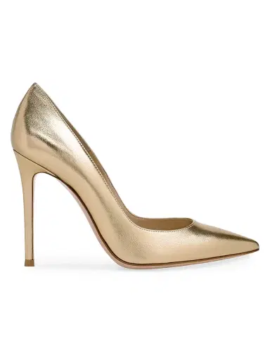 Gianvito Rossi Women's 105MM Metallic Leather Pumps - Mekong | Thumbnail 1