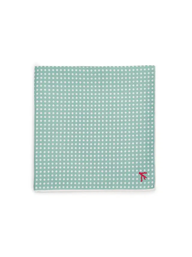Isaia Men's Pin Dot Silk Pocket Square - Pastel Green