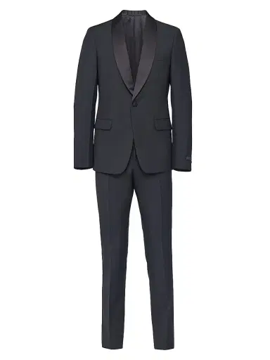 Prada Men's Single-Breasted Wool and Mohair Tuxedo - Black - Size 46 | Thumbnail 1