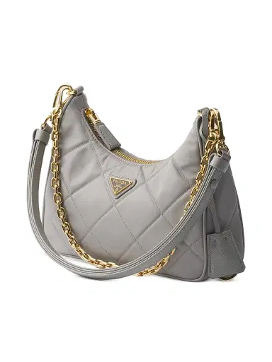Prada Women's Re-Edition Quilted Re-Nylon Mini Shoulder Bag - Light Grey | Thumbnail 2 Prada Women's Re-Edition Quilted Re-Nylon Mini Shoulder Bag - Light Grey | Thumbnail 2