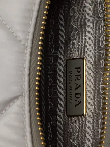 Prada Women's Re-Edition Quilted Re-Nylon Mini Shoulder Bag - Light Grey | Thumbnail 4 Prada Women's Re-Edition Quilted Re-Nylon Mini Shoulder Bag - Light Grey | Thumbnail 4
