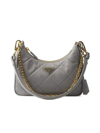 Prada Women's Re-Edition Quilted Re-Nylon Mini Shoulder Bag - Light Grey | Thumbnail 1 Prada Women's Re-Edition Quilted Re-Nylon Mini Shoulder Bag - Light Grey | Thumbnail 1