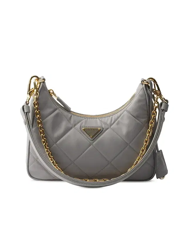 Women's Re-Edition Quilted Re-Nylon Mini Shoulder Bag - Light Grey