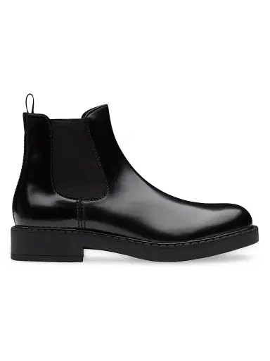 Prada Men's Brushed Leather Chelsea Boots - Black - Size 5 | Thumbnail 2 Prada Men's Brushed Leather Chelsea Boots - Black - Size 5 | Thumbnail 2