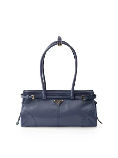 Prada Women's Bonnie Medium Leather Top Handle Bag - Airforce Blue | Thumbnail 1 Prada Women's Bonnie Medium Leather Top Handle Bag - Airforce Blue | Thumbnail 1