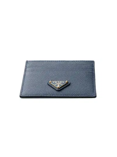 Prada Women's Saffiano Leather Card Holder - Graphite Blue | Thumbnail 2