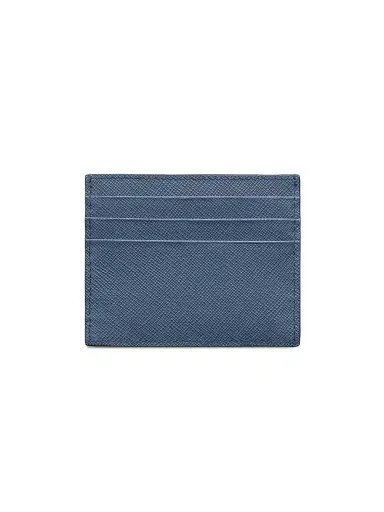 Prada Women's Saffiano Leather Card Holder - Graphite Blue | Thumbnail 3