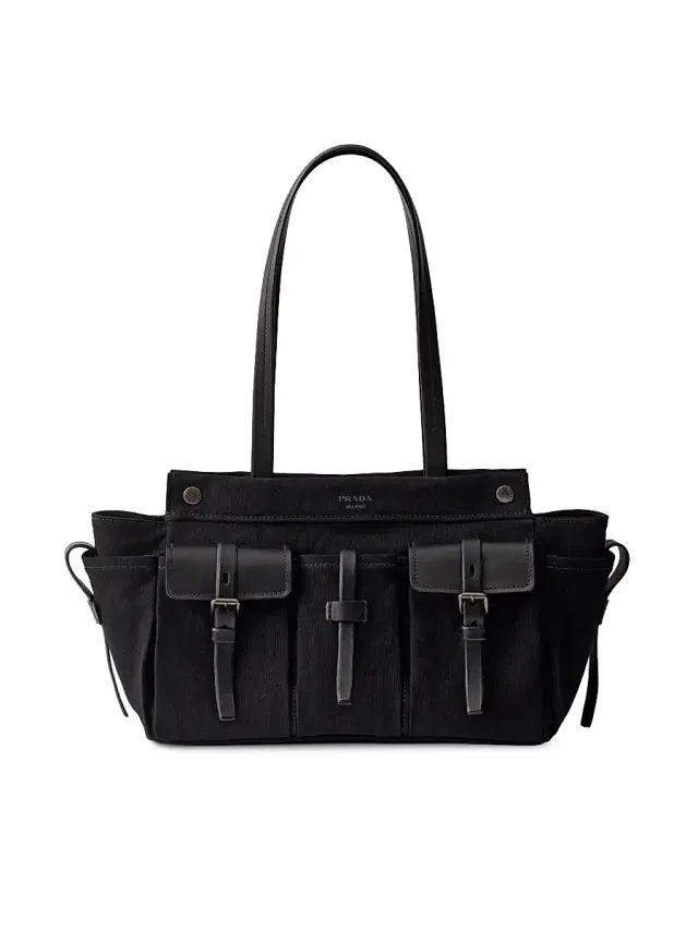 Prada Women's Route  Canvas and Leather Tote Bag - Black