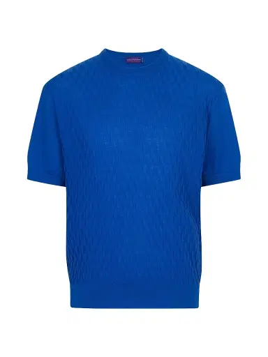 Stefano Ricci Men's Alpha Yarn Cashmere Knit Crewneck Sweater - Blue | Thumbnail 1