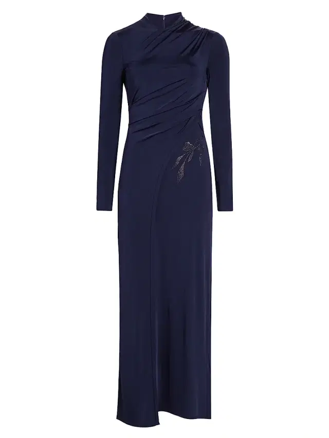Giorgio Armani Women's Jersey Embellished Midi-Dress - Navy
