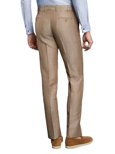 Stefano Ricci Men's Linen & Wool Slim-Fit Trousers | Thumbnail 3
