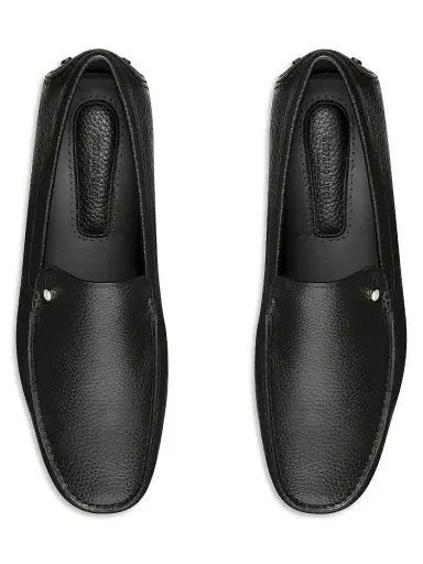 Stefano Ricci Men's Deer and Calfskin Leather Driving Shoes - Black - Size 12 | Thumbnail 4