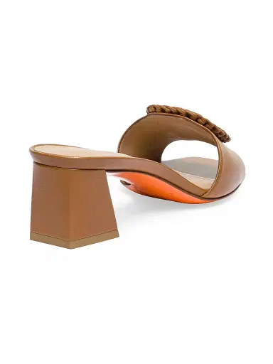 Santoni Women's Corolle Leather Buckle Mules - Brown - Size 10.5 | Thumbnail 8 Santoni Women's Corolle Leather Buckle Mules - Brown - Size 10.5 | Thumbnail 8