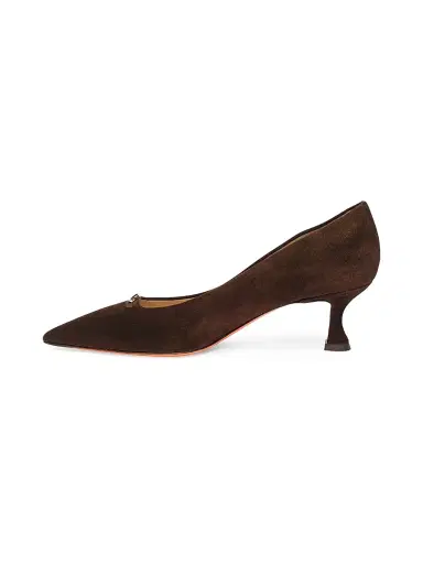 Santoni Women's Sabine 55MM Suede Pumps - Brown - Size 11.5 | Thumbnail 5