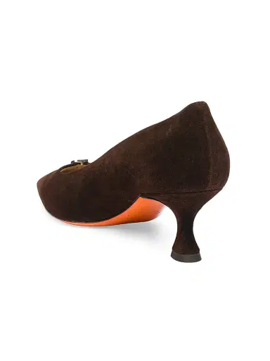 Santoni Women's Sabine 55MM Suede Pumps - Brown - Size 11.5 | Thumbnail 6