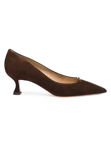 Santoni Women's Sabine 55MM Suede Pumps - Brown - Size 11.5 | Thumbnail 1